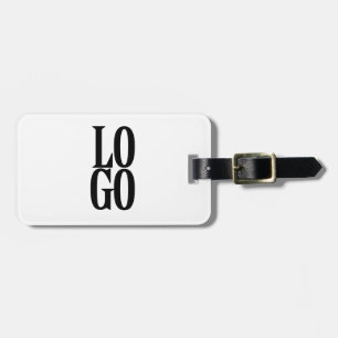 Company or Business Custom Logo on White Luggage Tag