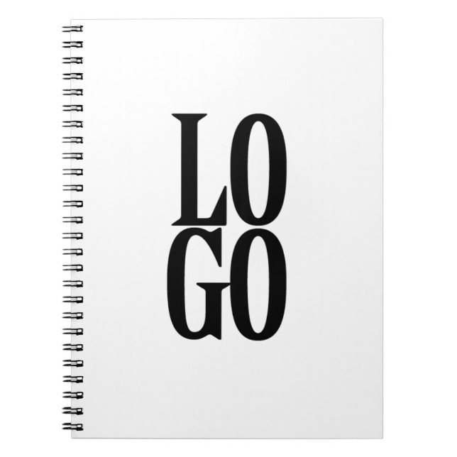Company or Business Custom  Logo on White Notebook (Front)