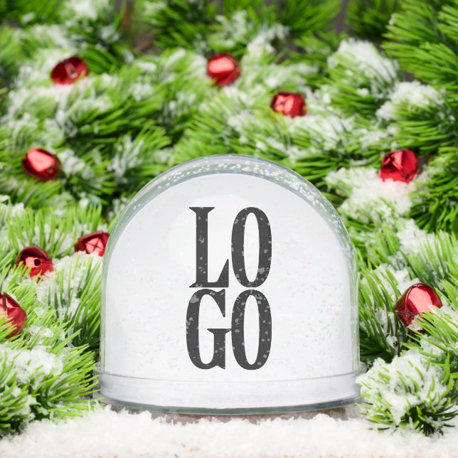 Company or Business Custom  Logo on White Snowglobe (Christmas)