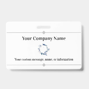 Company or Business Name and Logo Professional ID Badge
