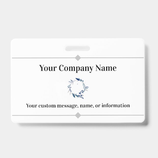 Company or Business Name and Logo Professional ID Badge (Front)