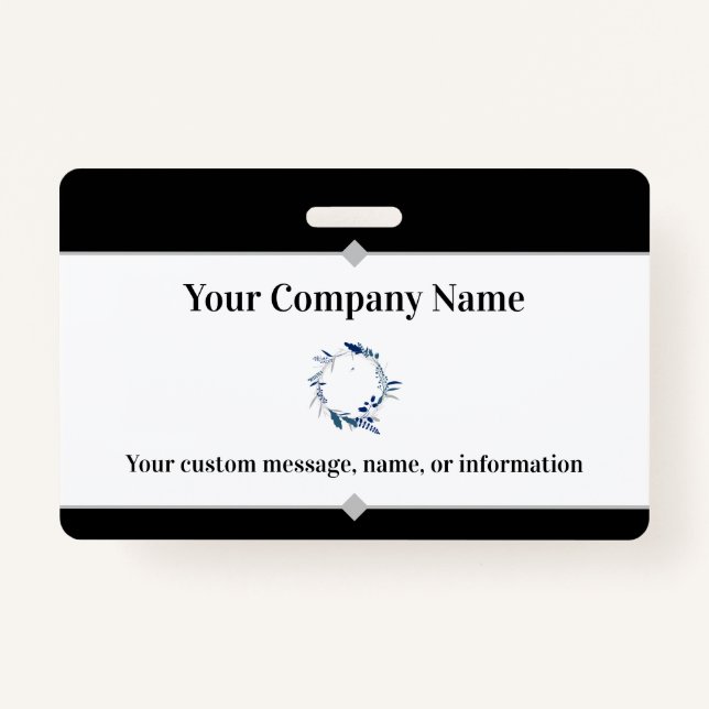Company or Business Name and Logo Professional ID Badge (Front)