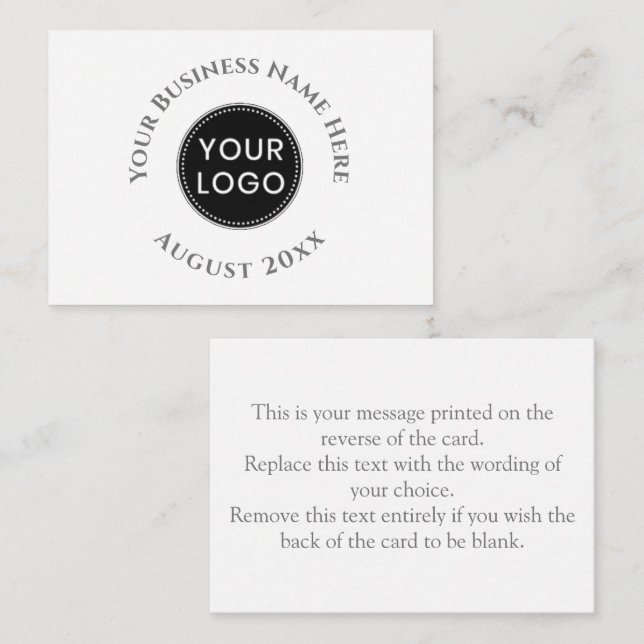 Company or Business Thank You Note Card (Front/Back)