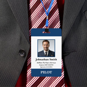 Company Photo Airline Pilot Security ID Aviation Badge