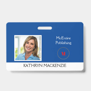 Company Photo Blue Logo Personalise Name Badge ID Badge