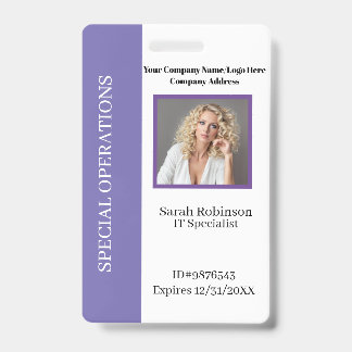 Company Photo ID badge with Barcode