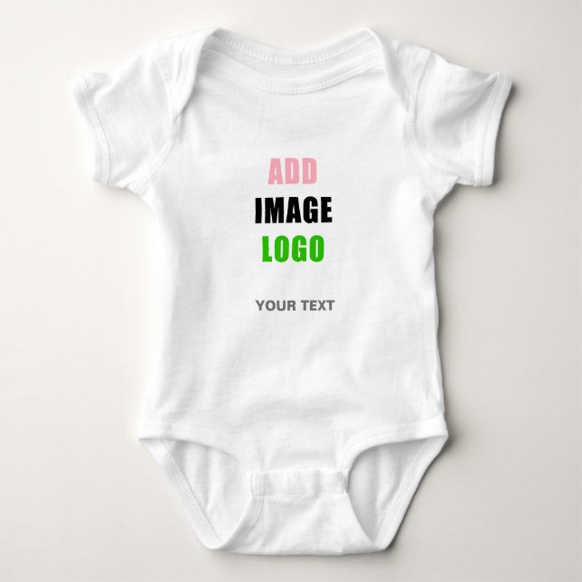 Company Professional Editable Business Logo  Baby Bodysuit (Front)