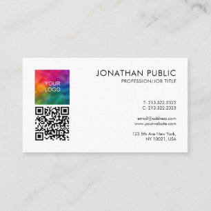 Company QR Code Corporate Logo Here Personalised Business Card
