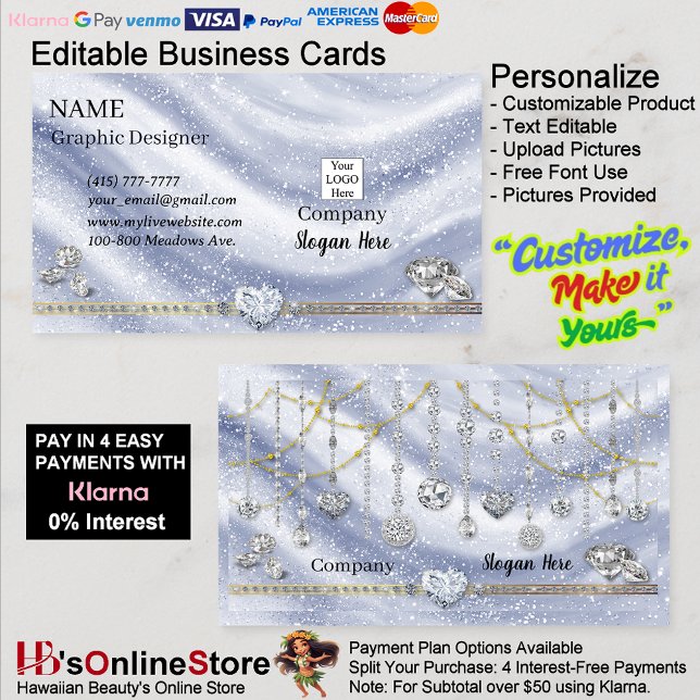 Company Silver Gold Elegant Sparkle Diamond   Business Card (Company Silver Gold Elegant Sparkle Diamond Business Card.)