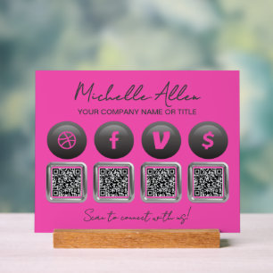 Company Social Media QR Codes Acrylic Sign