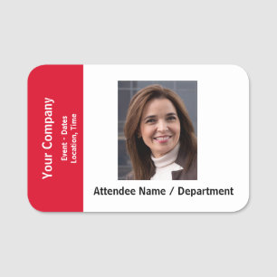 Company Special Event Name Tag Badge with Photo