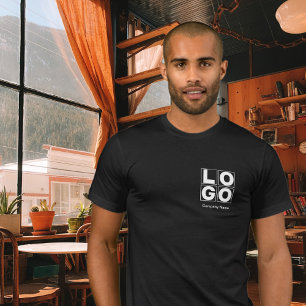 Company Square Logo and Business Name T-Shirt