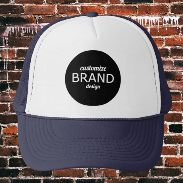Company Swag Business Brand Add Your Logo Brand Tr Trucker Hat (blue custom logo hat)