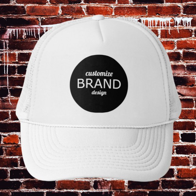 Company Swag Business Brand Add Your Logo Brand Trucker Hat (white custom logo hat)