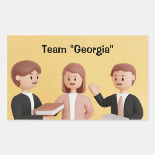 Company Team Personalised Group Participant Rectangular Sticker