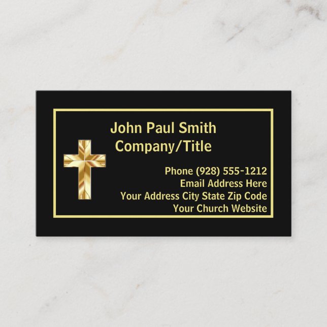 Company Title Classy Black Business Cards (Front)