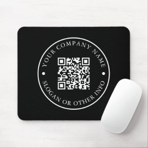 Company Website Link QR Code Black Promotional  Mouse Pad