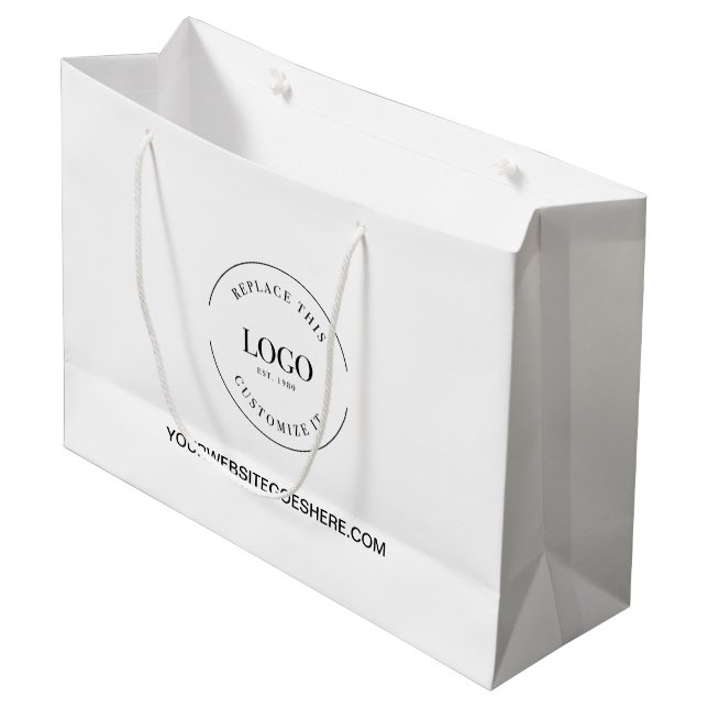Company website & Logo Custom Business  Large Gift Bag (Front Angled)