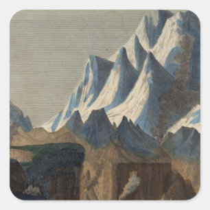 Comparative Height of the Principal Mountains Square Sticker
