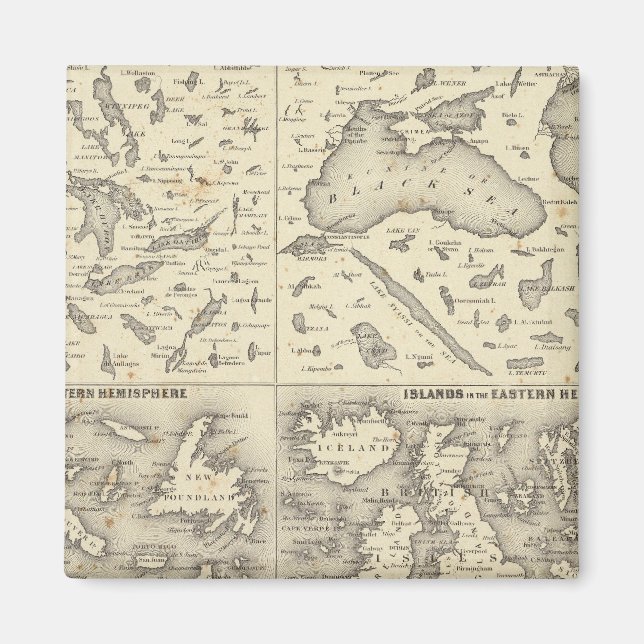 Comparative Size of Lakes and Islands Magnet (Front)