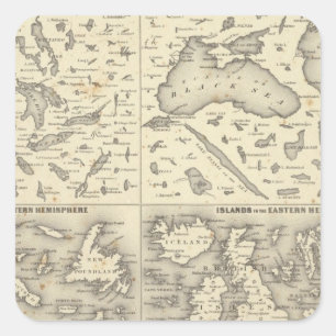 Comparative Size of Lakes and Islands Square Sticker