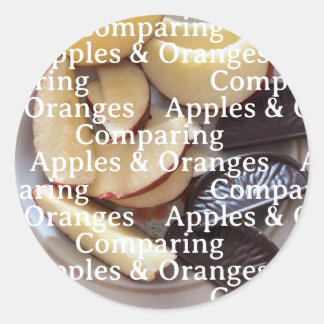 Comparing Apples and Oranges Stickers