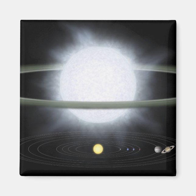 Comparison of the size of a hypergiant star magnet (Front)