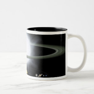 Comparison of the size of a hypergiant star Two-Tone coffee mug