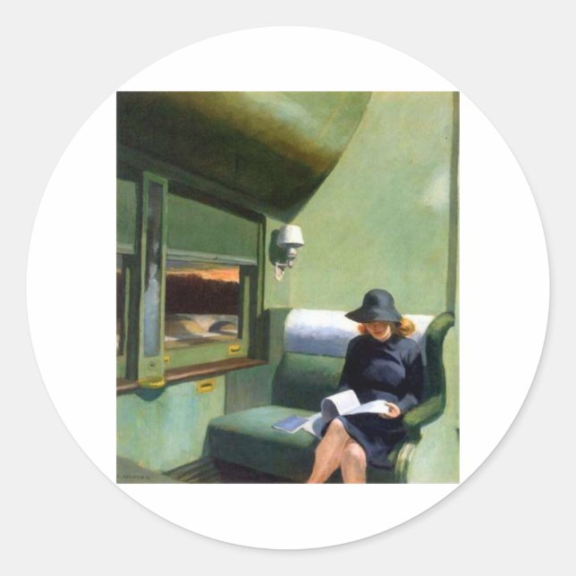Compartment C Car Edward Hopper Classic Round Sticker (Front)