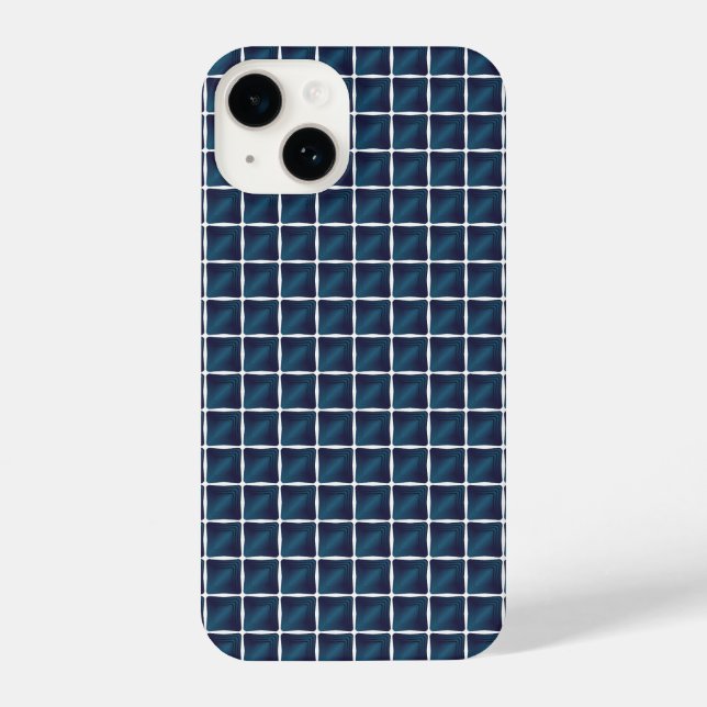 Compartment Design Rounded Blue iPhone Case (Back)
