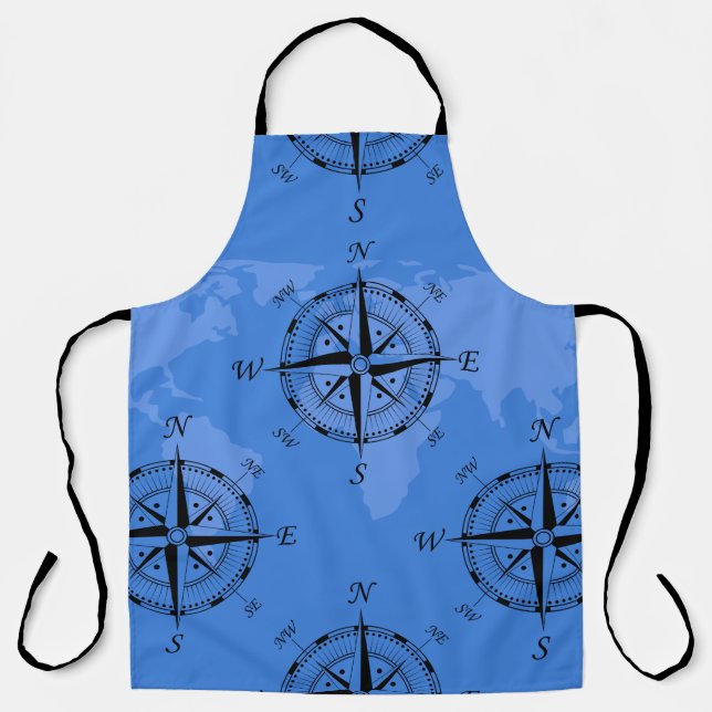 Compas and Map All-Over Print Apron  (Front)