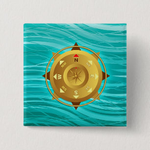 Compass 15 Cm Square Badge