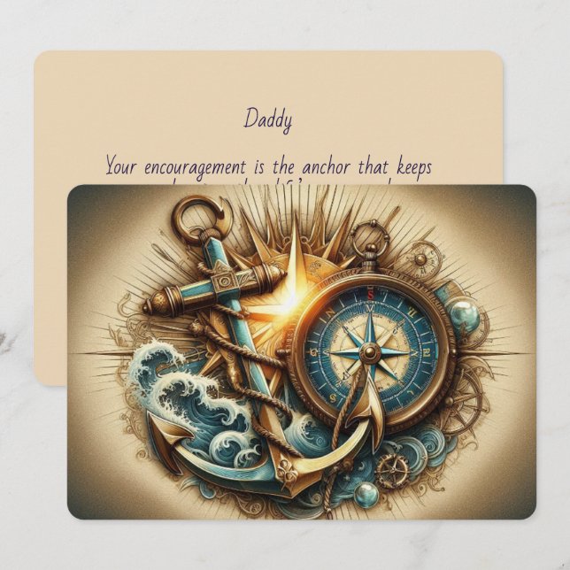 Compass & Anchor Father’s Day Card (Front/Back)