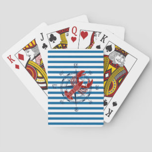 Compass and Lobster Blue and White Stripe Cards