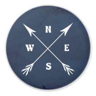 Compass arrows ceramic knob
