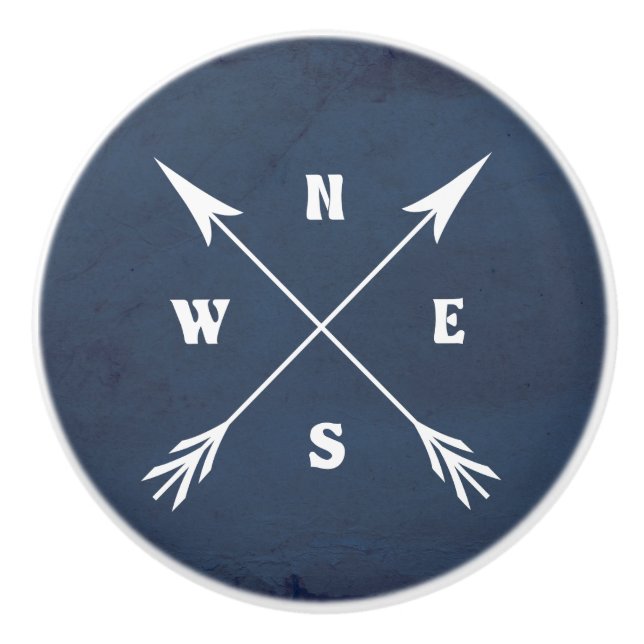 Compass arrows ceramic knob (Front)
