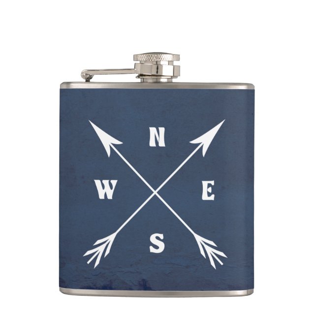 Compass arrows hip flask (Front)