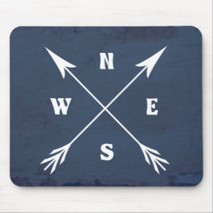 Compass arrows mouse pad