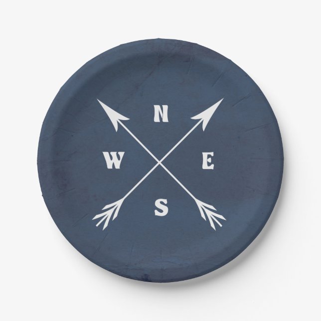 Compass arrows paper plate (Front)