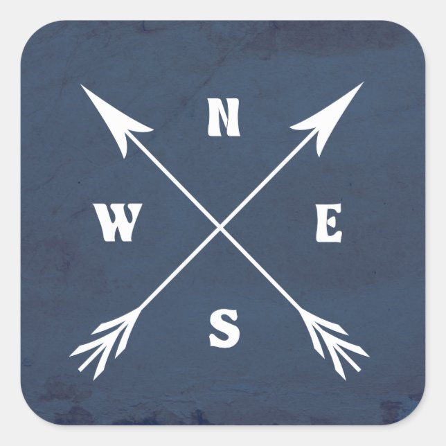 Compass arrows square sticker (Front)