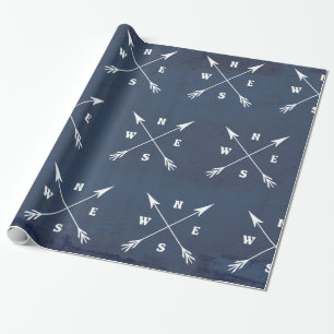 Compass arrows wrapping paper