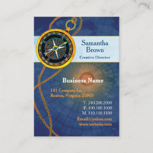 Compass Blue Professional Business Cards