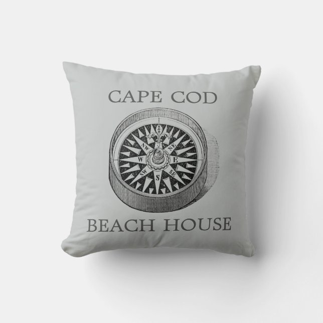 Compass Cape Cod Beach house Pillow (Front)