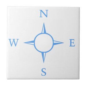 Compass Ceramic Tile, Small (4.25" x 4.25") Ceramic Tile