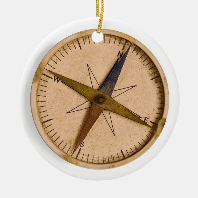 compass ceramic tree decoration (Front)