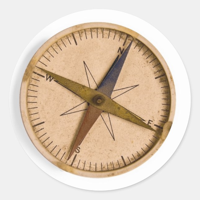 compass classic round sticker (Front)