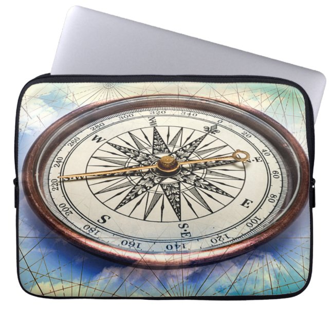 Compass Clouds Laptop Sleeve (Front)