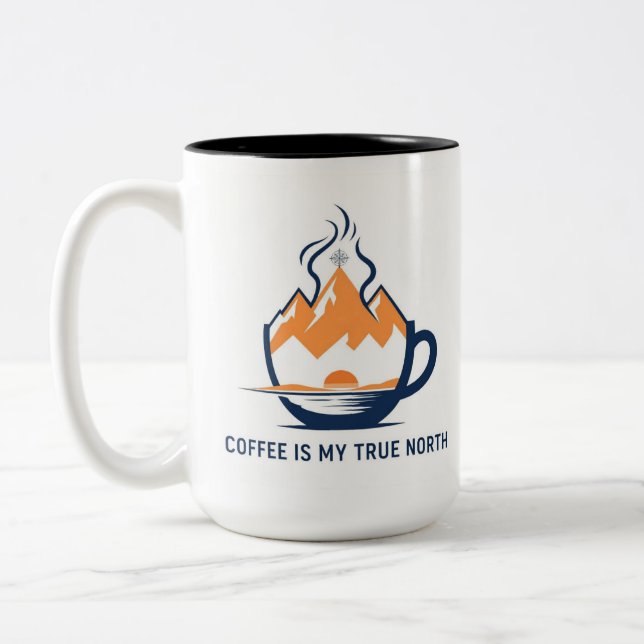 Compass Coffee  Two-Tone Coffee Mug (Left)