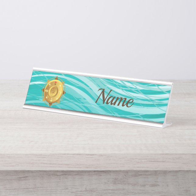 Compass Desk Name Plate (Front)