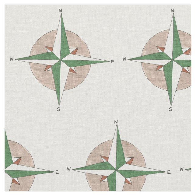 Compass Direction Camping Hiking Mountaineering Fabric (Close Up)